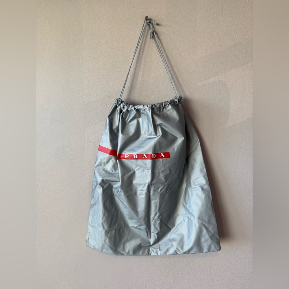 Prada Drawstring Silver PVC Dustbag